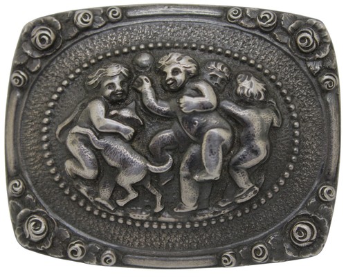 800er silber brosche putten - 800er,