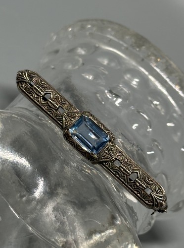 Brosche antik mit - brosche, blauem