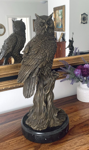 Bronze eule skulptur - xl,