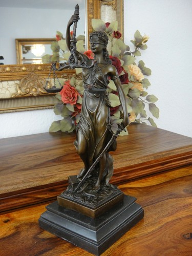 Bronze marmor justitia statue - marmor,