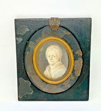 Antike Miniatur Portrait Dame