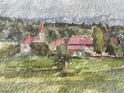 Antikes aquarell landschaft - antikes,