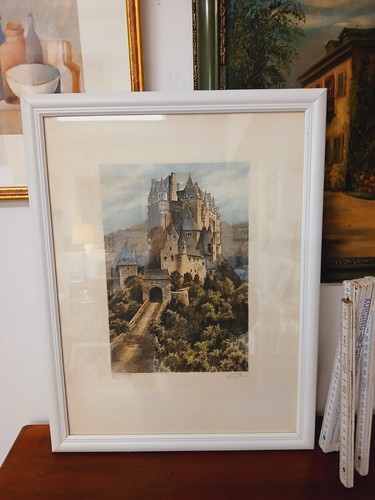 Antike radierung burg eltz - antike,