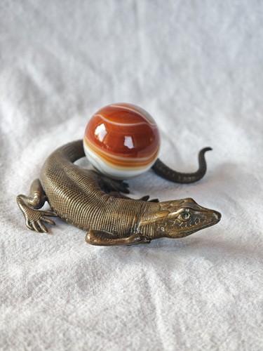 Kleine alte bronze eidechse - kleine,