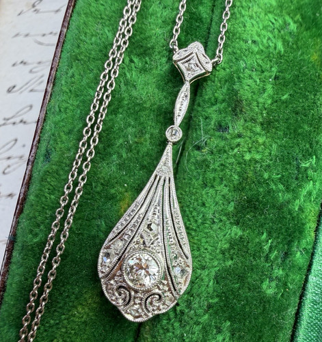 Collier 585 gold platin - collier,, art