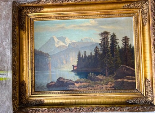 Antik ölgemälde 1872 - Ölgemälde, alpine