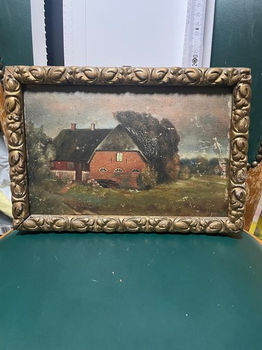 Antikes ölgemälde bauernhaus - Ölgemälde,