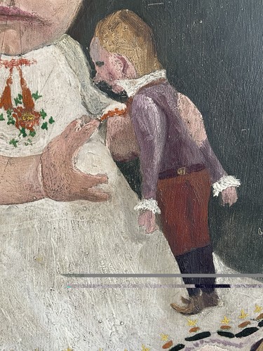 Antikes ölgemälde mädchen - antikes,
