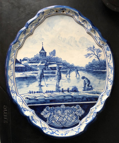 Große fayence wandplakette - wandplakette, /